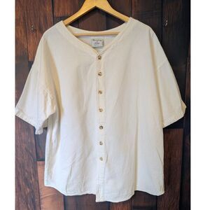 Women's Drawstrings of Malibu 100% cotton oversized button up shirt size Medium